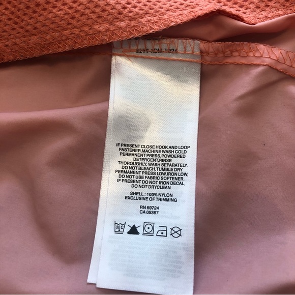 Columbia Muted Orange Hooded Zip Up Lightweight Spring Jacket Youth XL 18/20 - Picture 11 of 12